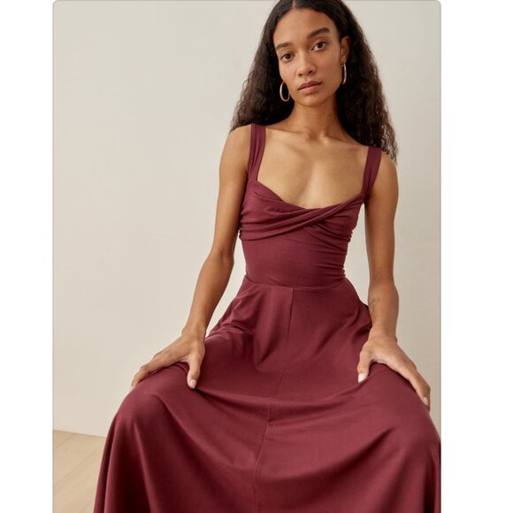 NWOT Reformation Ami Knit Dress Size 4/S Plum - Picture 2 of 8